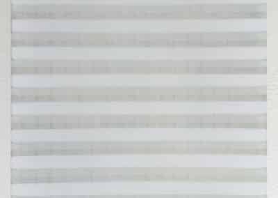 A Johnnie Winona Ross-inspired rectangular artwork featuring horizontal, alternating gray and white bars. The bars are evenly spaced and have a soft, gradient-like appearance, creating a subtle and minimalistic design. The background has a textured, canvas-like quality.